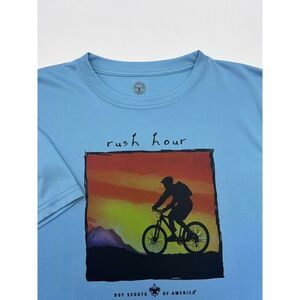 Boy Scouts Of America Men's T-Shirt BSA Adult Large Rush Hour Biking Performance